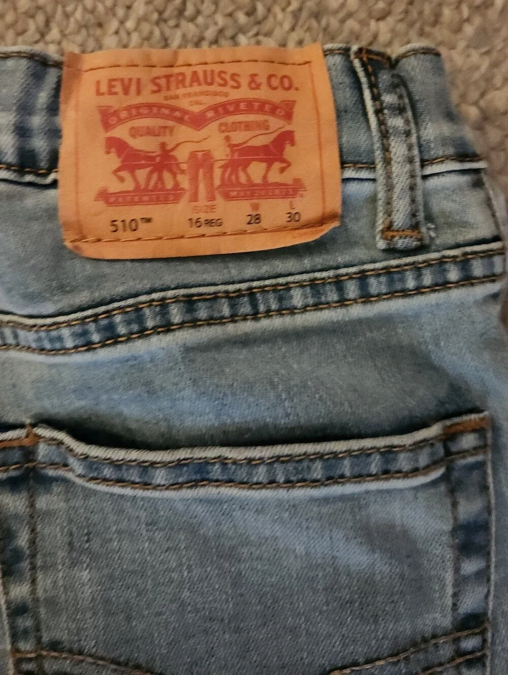 Boy's Levi Strauss Classic 510 Light Blue Jeans